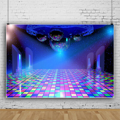 Disco Glitter Party dekoráció Háttér, 90-es évek Boogie Music Dance Stage Party Ragyogó fények Retro vinyl fotózás hátterek