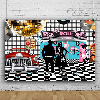 Disco Glitter Party dekoráció Háttér, 90-es évek Boogie Music Dance Stage Party Ragyogó fények Retro vinyl fotózás hátterek