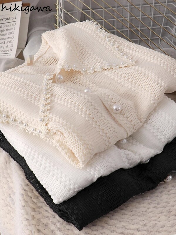 Koreai blúz Női Ruházat Gyöngyös Peter Pan gallér fehér ingek Camisas De Mujer hosszú ujjú bő vintage blúzok felsők 7o265