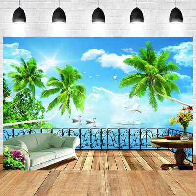 Langas Gamta Kraštovaizdis tema Gimtadienio vakarėlis Kūdikių dušas Vinilo fonas Vaikų kambario dekoro reikmenys