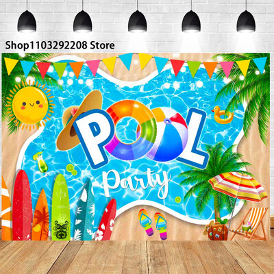 Nyári trópusi tengerparti gyümölcs téma születésnapi parti hawaii pálmafák flamingó Aloha Hawaii Beach tengerparti fotózás háttér