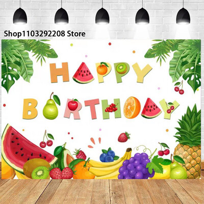 Nyári trópusi tengerparti gyümölcs téma születésnapi parti hawaii pálmafák flamingó Aloha Hawaii Beach tengerparti fotózás háttér