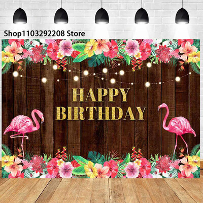 Nyári trópusi tengerparti gyümölcs téma születésnapi parti hawaii pálmafák flamingó Aloha Hawaii Beach tengerparti fotózás háttér