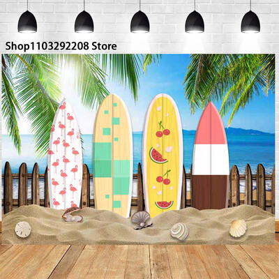 Nyári trópusi tengerparti gyümölcs téma születésnapi parti hawaii pálmafák flamingó Aloha Hawaii Beach tengerparti fotózás háttér