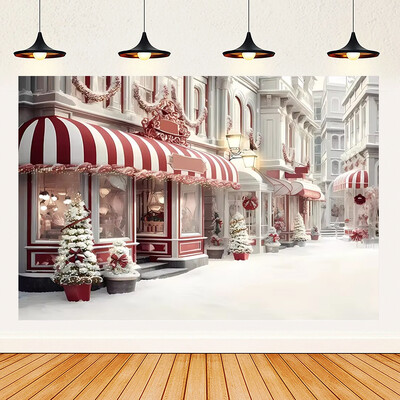 Priecīgus Ziemassvētku tēmas Ziemassvētki Sarkans piparkūku namiņš Fons Ziemas Sniegs Jaunais gads Ziemassvētku ballīte Bērnu dušas piederumi