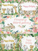 Miško stiliaus mielas gyvūnų vakarėlis Tema Gimtadienio vakarėlis Kūdikių dušas Vinilo fonas Vaikų kambario dekoro reikmenys