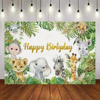 Miško stiliaus mielas gyvūnų vakarėlis Tema Gimtadienio vakarėlis Kūdikių dušas Vinilo fonas Vaikų kambario dekoro reikmenys