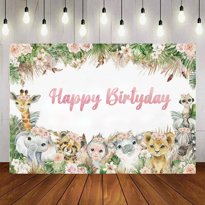Miško stiliaus mielas gyvūnų vakarėlis Tema Gimtadienio vakarėlis Kūdikių dušas Vinilo fonas Vaikų kambario dekoro reikmenys
