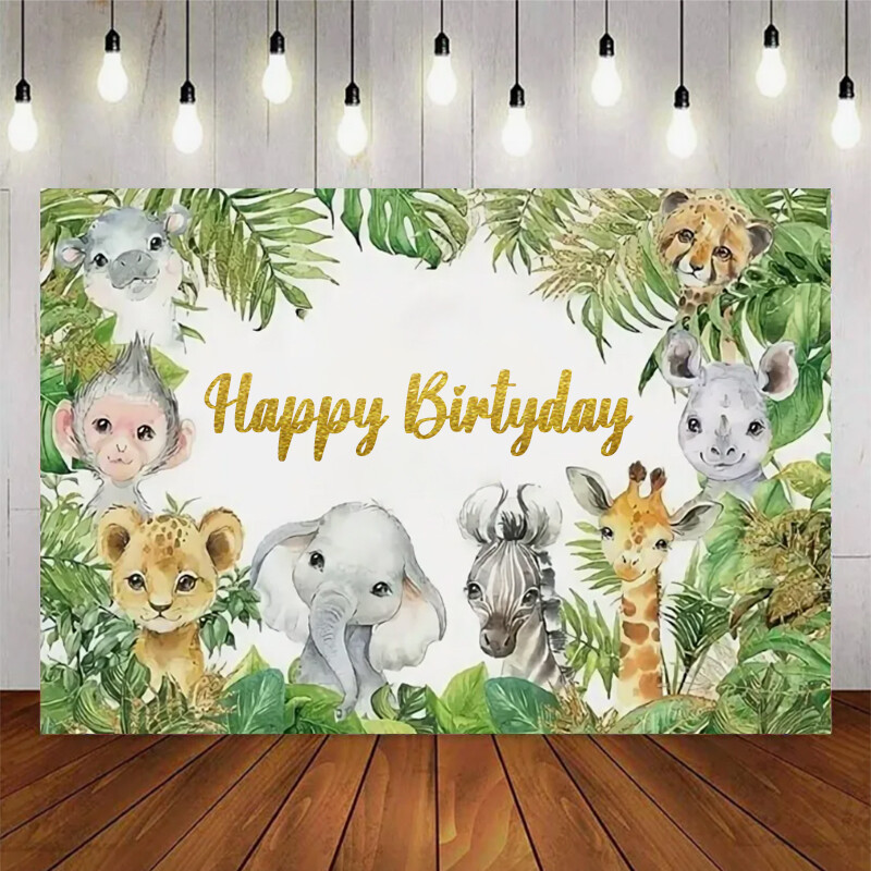 Miško stiliaus mielas gyvūnų vakarėlis Tema Gimtadienio vakarėlis Kūdikių dušas Vinilo fonas Vaikų kambario dekoro reikmenys