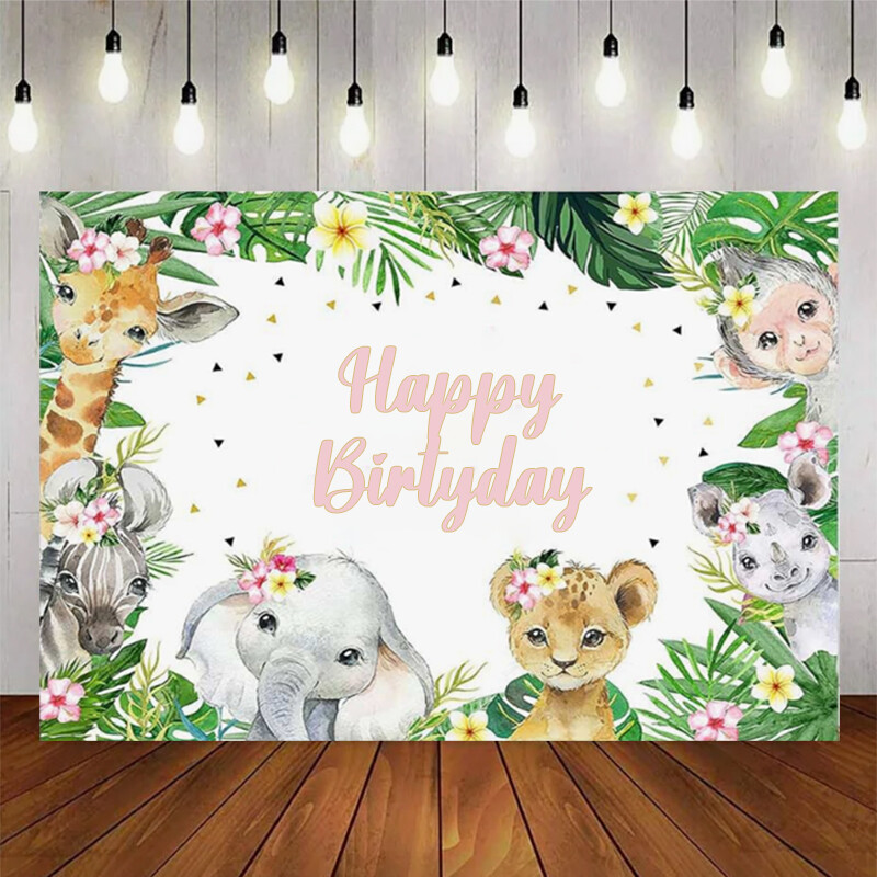 Miško stiliaus mielas gyvūnų vakarėlis Tema Gimtadienio vakarėlis Kūdikių dušas Vinilo fonas Vaikų kambario dekoro reikmenys