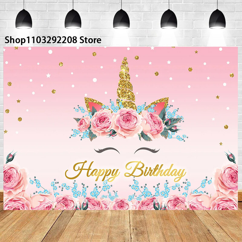 Szivárvány egyszarvú téma Szivárvány Pegazus lány 1. születésnapi parti újszülött baba zuhany fotózása háttér dekor banner fotó kellék