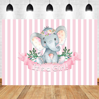 Újszülött baba zuhany téma Virág Rózsa Elefánt Kislány Fiú Születésnapi fotózás Vinyl háttér Gyermekszoba Dekorációs kellékek