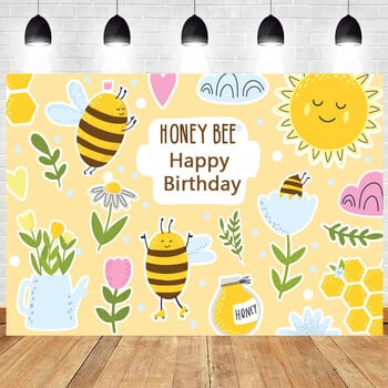 Baby Bee Newborn Party Happy Bee Day Sweet Baby Shower Gender Reveal Honeycomb Vinyl Background Decor Supplies