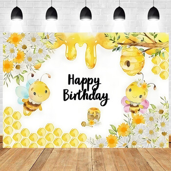 Baby Bee Newborn Party Happy Bee Day Sweet Baby Shower Gender Reveal Honeycomb Vinyl Background Decor Supplies