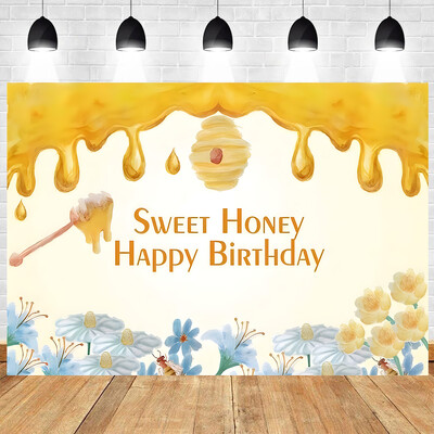 Baby Bee újszülött party Happy Bee Day Sweet Baby Shower Neme Reveal Honeycomb vinyl háttér dekorációs kellékek
