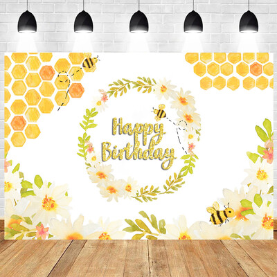 Baby Bee újszülött party Happy Bee Day Sweet Baby Shower Neme Reveal Honeycomb vinyl háttér dekorációs kellékek