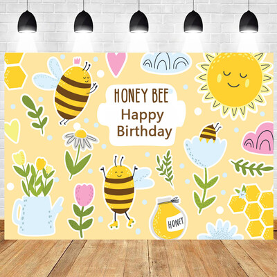 Baby Bee újszülött party Happy Bee Day Sweet Baby Shower Neme Reveal Honeycomb vinyl háttér dekorációs kellékek