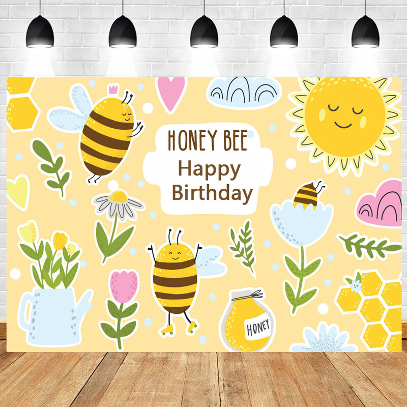 Baby Bee újszülött party Happy Bee Day Sweet Baby Shower Neme Reveal Honeycomb vinyl háttér dekorációs kellékek