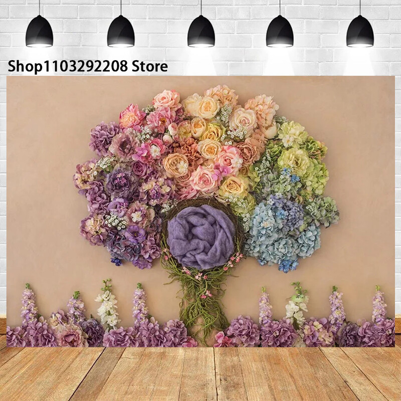 Édes virágos hinta téma Újszülött alvó születésnapi babazuhany Kisbaba Művészi portré fényképes háttér fotóstúdió