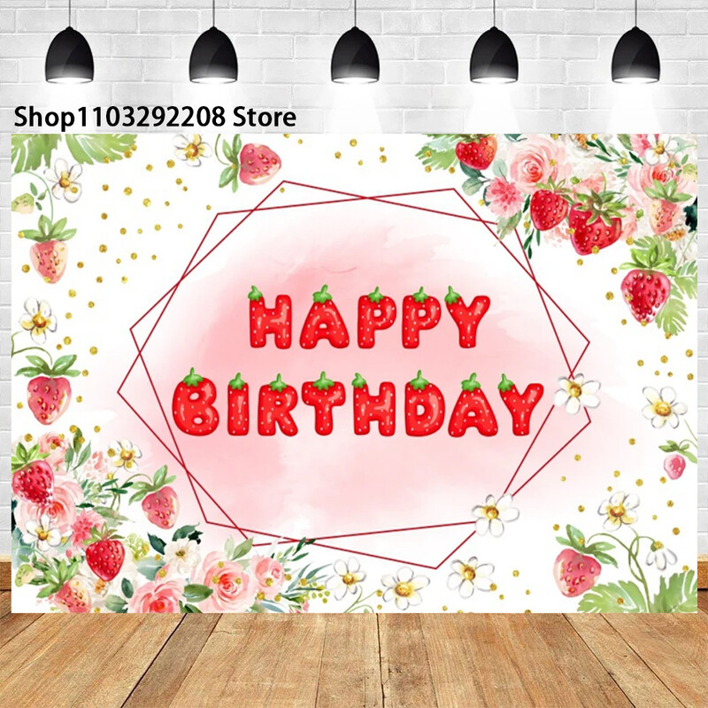 Eper téma Sweet One 1. születésnapja Háttér újszülött baba zuhany görögdinnye gyümölcs fotózás háttér gyerek stúdió felvételek