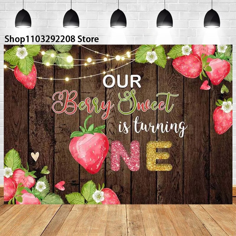 Eper téma Sweet One 1. születésnapja Háttér újszülött baba zuhany görögdinnye gyümölcs fotózás háttér gyerek stúdió felvételek