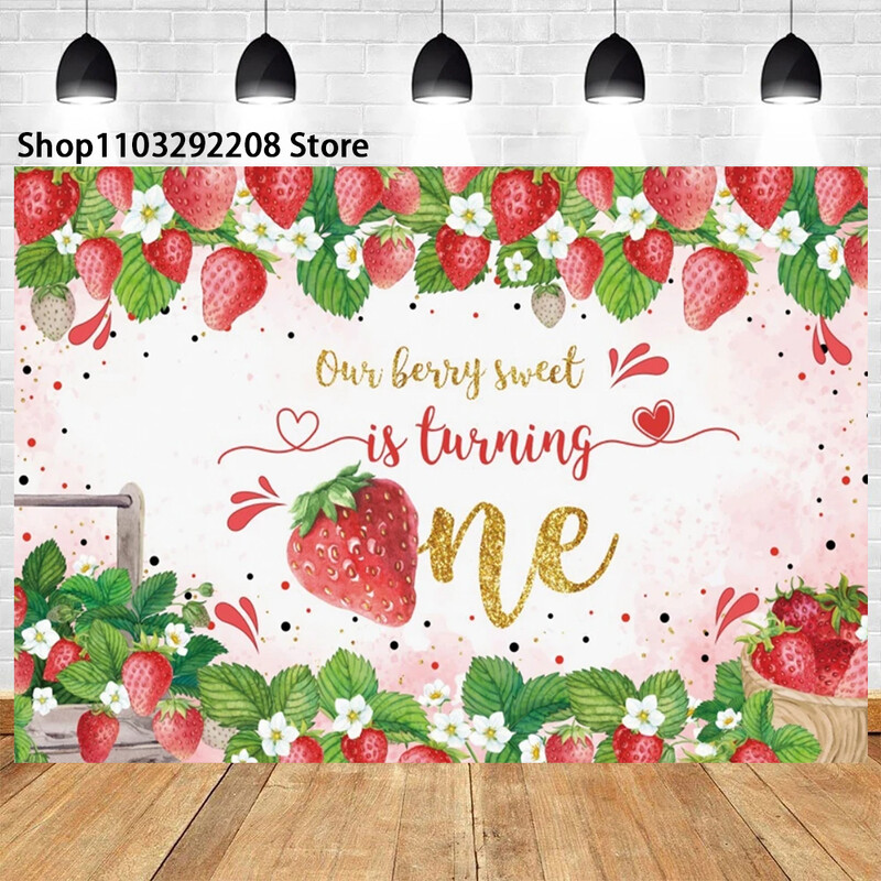 Eper téma Sweet One 1. születésnapja Háttér újszülött baba zuhany görögdinnye gyümölcs fotózás háttér gyerek stúdió felvételek