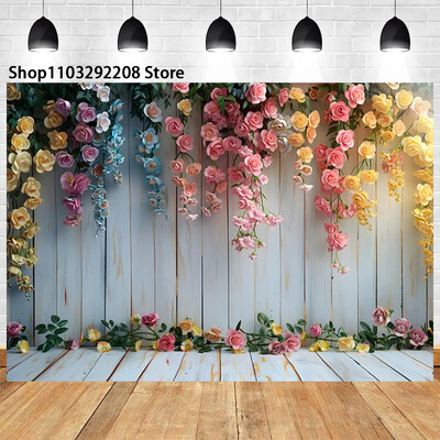 Színes virág fal téma Rózsakert Vár Pillangó Születésnapi Esküvő Újszülött baba zuhany portré fotózás Háttér kellékek