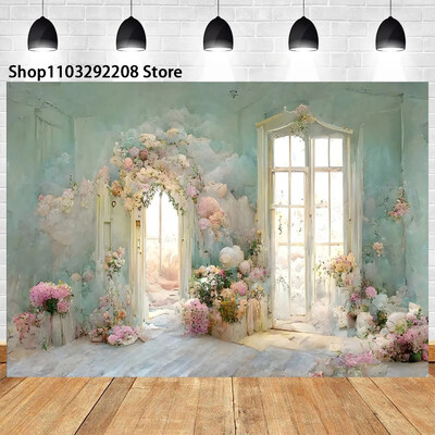 Színes virág fal téma Rózsakert Vár Pillangó Születésnapi Esküvő Újszülött baba zuhany portré fotózás Háttér kellékek