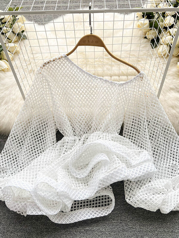 XFPV 2023 új őszi, nyári divat koreai elegáns varrott kivágású ing bő, hosszú ujjú felső blúzok női SM2255