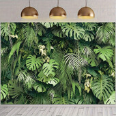 Zöld trópusi pálmalevél fotó fotózás háttér vinil dzsungel vadon élő növény fotó hawaii Lu party dekoráció transzparens