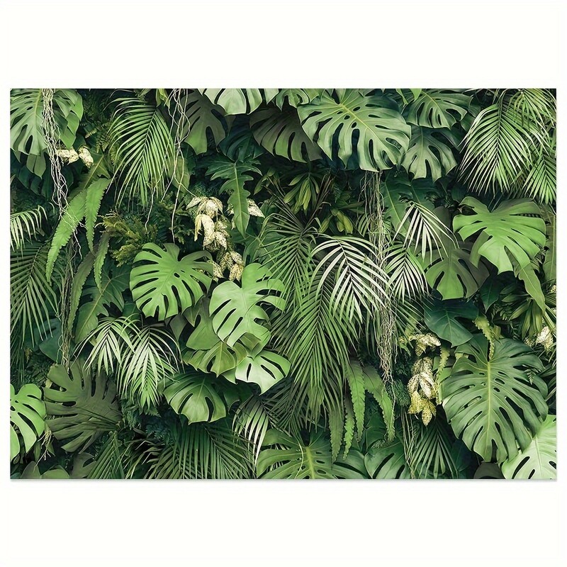 Zöld trópusi pálmalevél fotó fotózás háttér vinil dzsungel vadon élő növény fotó hawaii Lu party dekoráció transzparens