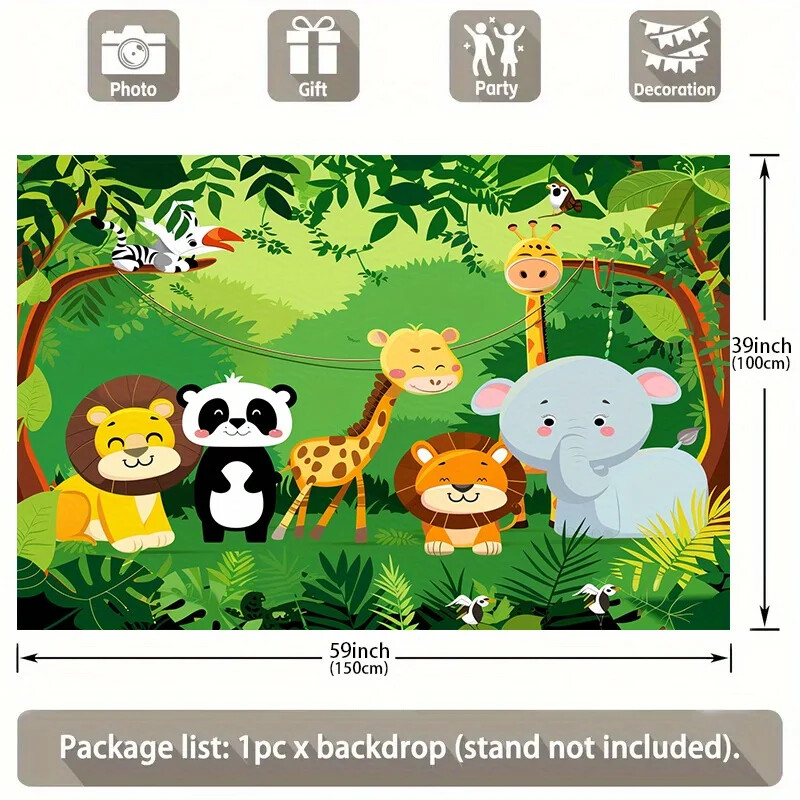 Πανό φόντου γενεθλίων ζώων στο πάρκο Jungle Wildlife Park, Φόντο φωτογραφίας αποφοίτησης, Γενικές Δραστηριότητες, Θεματικό Πάρτι