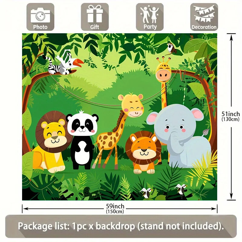 Πανό φόντου γενεθλίων ζώων στο πάρκο Jungle Wildlife Park, Φόντο φωτογραφίας αποφοίτησης, Γενικές Δραστηριότητες, Θεματικό Πάρτι