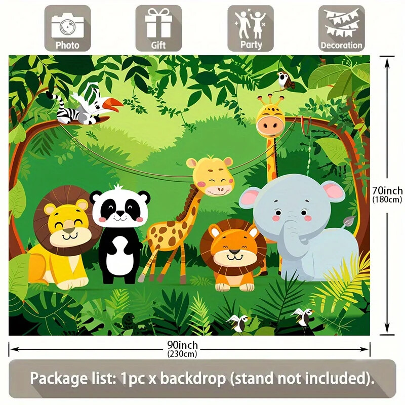 Πανό φόντου γενεθλίων ζώων στο πάρκο Jungle Wildlife Park, Φόντο φωτογραφίας αποφοίτησης, Γενικές Δραστηριότητες, Θεματικό Πάρτι