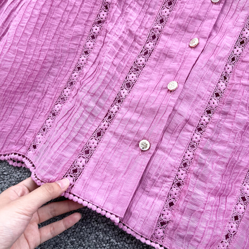 elegants, vintage, doba, apkakle ar mežģīnēm savienotu laternu Piedurkņu ikdienišķs krekls ar vienrindu Sieviešu pamati High Street blūze