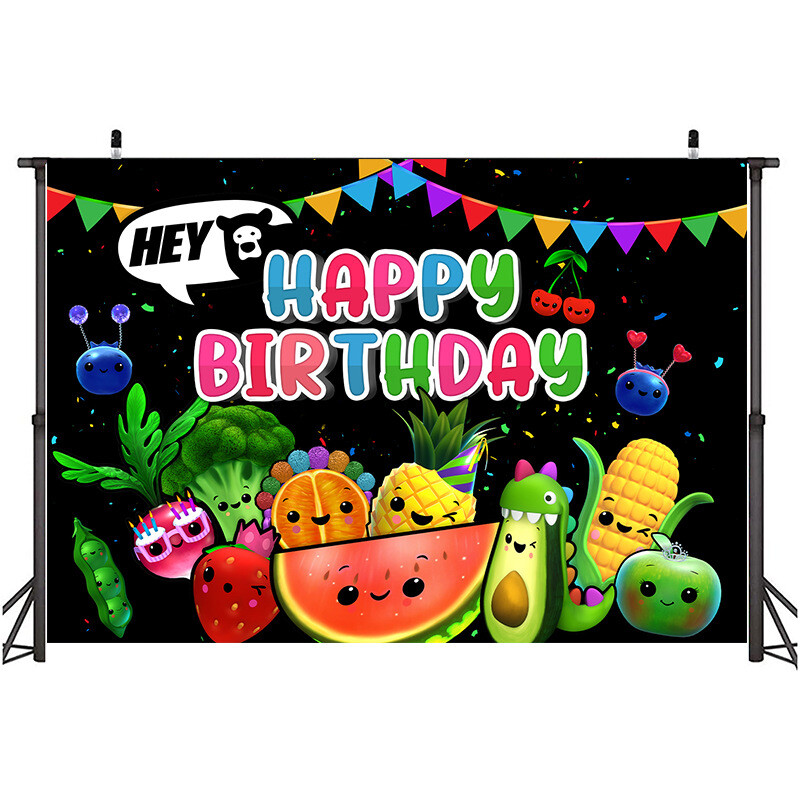 Hei ursuleț cu fructe senzoriale decorare banner cu fructe pentru petrecerea de aniversare pentru copii