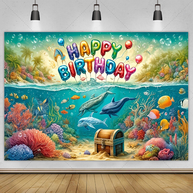 Αναλώσιμα πάρτι γενεθλίων με σκηνικό για πάρτι γενεθλίων με θέμα δελφίνι με γελοιογραφία, Baby Shower Under The Sea, Θέμα Ωκεανό, Προμήθειες για πάρτι γενεθλίων