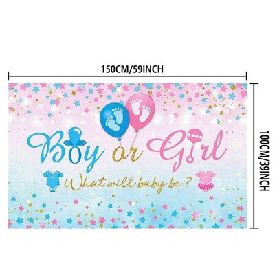 1,5 * 1M poliészter nemet feltáró háttérszövet, amely alkalmas a nemek felfedésére, babaváró bulikra és születésnapi partikra