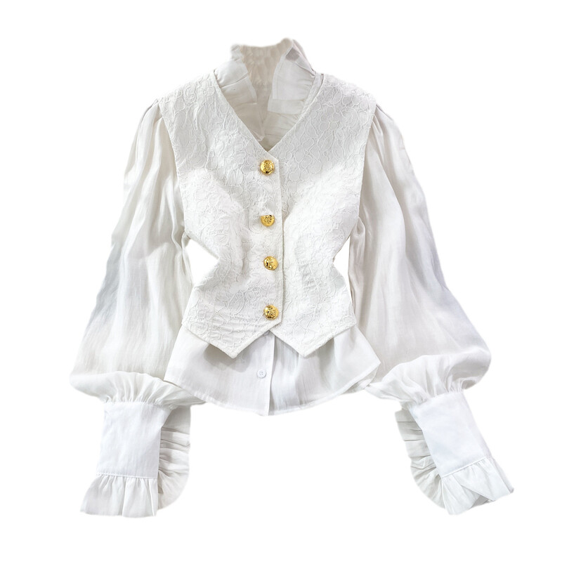 Két darab állógallér hajtóka Egyedülálló női ingek érkezési udvar stílus + v-nyakú Dobby sokoldalú női csipke Camis Dropshipping