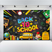 Nagy poliészter Vissza az iskolába üdvözlőtábla - tartós, vízálló és könnyen felakasztható fotófülke-támasz