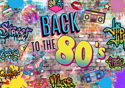 1 τεμάχιο φόντο φωτογραφία με θέμα τη δεκαετία του '70 '80 προμήθειες διακόσμηση πάρτι με ντίσκο με λάμψη νέον πανό φόντου