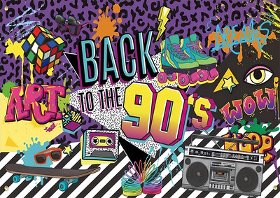 1 τεμάχιο φόντο φωτογραφία με θέμα τη δεκαετία του '70 '80 προμήθειες διακόσμηση πάρτι με ντίσκο με λάμψη νέον πανό φόντου