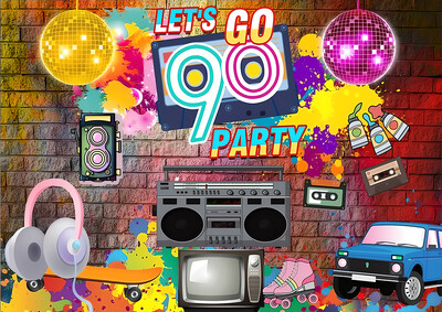 1 τεμάχιο φόντο φωτογραφία με θέμα τη δεκαετία του '70 '80 προμήθειες διακόσμηση πάρτι με ντίσκο με λάμψη νέον πανό φόντου