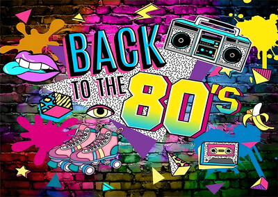 1 τεμάχιο φόντο φωτογραφία με θέμα τη δεκαετία του '70 '80 προμήθειες διακόσμηση πάρτι με ντίσκο με λάμψη νέον πανό φόντου