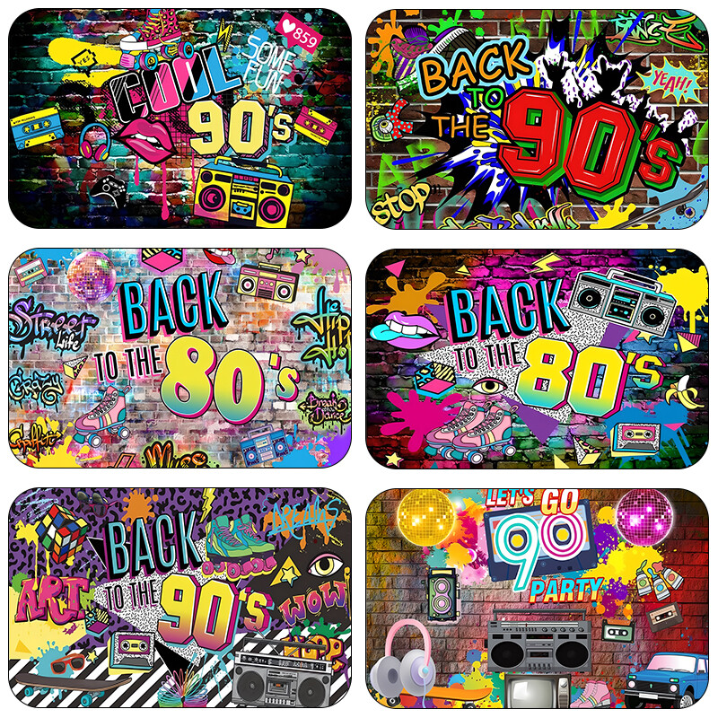 1 τεμάχιο φόντο φωτογραφία με θέμα τη δεκαετία του '70 '80 προμήθειες διακόσμηση πάρτι με ντίσκο με λάμψη νέον πανό φόντου