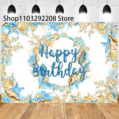 Vasaras okeāna tēma multfilma Zivju bērnu dzimšanas dienas ballīte Jauka zemūdens delfīnu valis fona pasākuma noformējums Bērnu dušas rekvizīts 