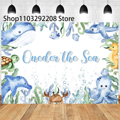 Vasaras okeāna tēma multfilma Zivju bērnu dzimšanas dienas ballīte Jauka zemūdens delfīnu valis fona pasākuma noformējums Bērnu dušas rekvizīts 