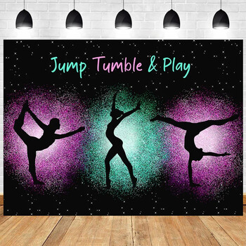 Let\'s Flip Athlete Gymnast Gymnastic Theme Jump Tumble Play Gymnast Rhythmic Gymnastic Girl Birthday Party Baby shower