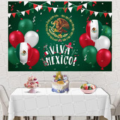 Meksikas neatkarības diena Viva Mexico Dia De La Independencia Meksikas Fiesta ballīšu fotografēšana Fona foto stenda piederumi