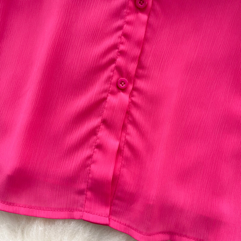 Ρετρό ριπέ μανίκι σιφόν Τρισδιάστατο λουλούδι Μπλούζα Λεπτό σέξι πουκάμισο Γυναικείο γοτθικό καλοκαιρινό Μόδα o λαιμό Crop Top